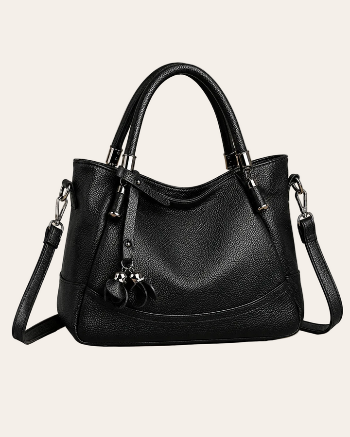 The Kensington Everyday Tote – Black Pebbled Shoulder Bag