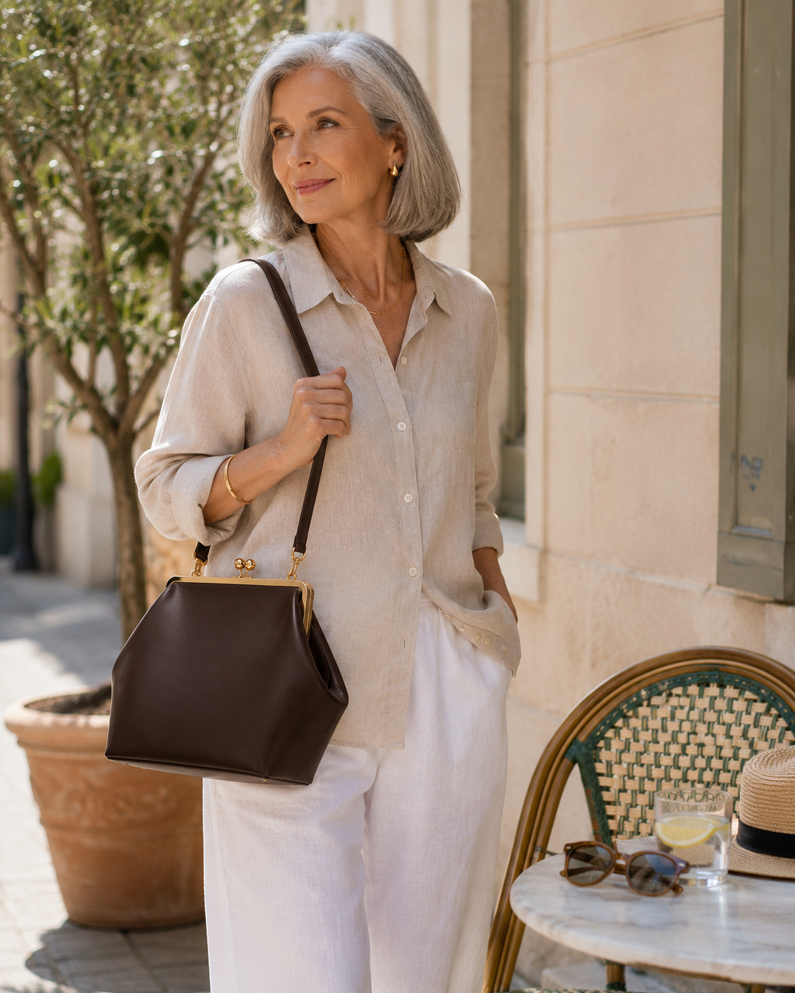 The Kensington Frame Bag | Structured Chocolate Brown Handbag
