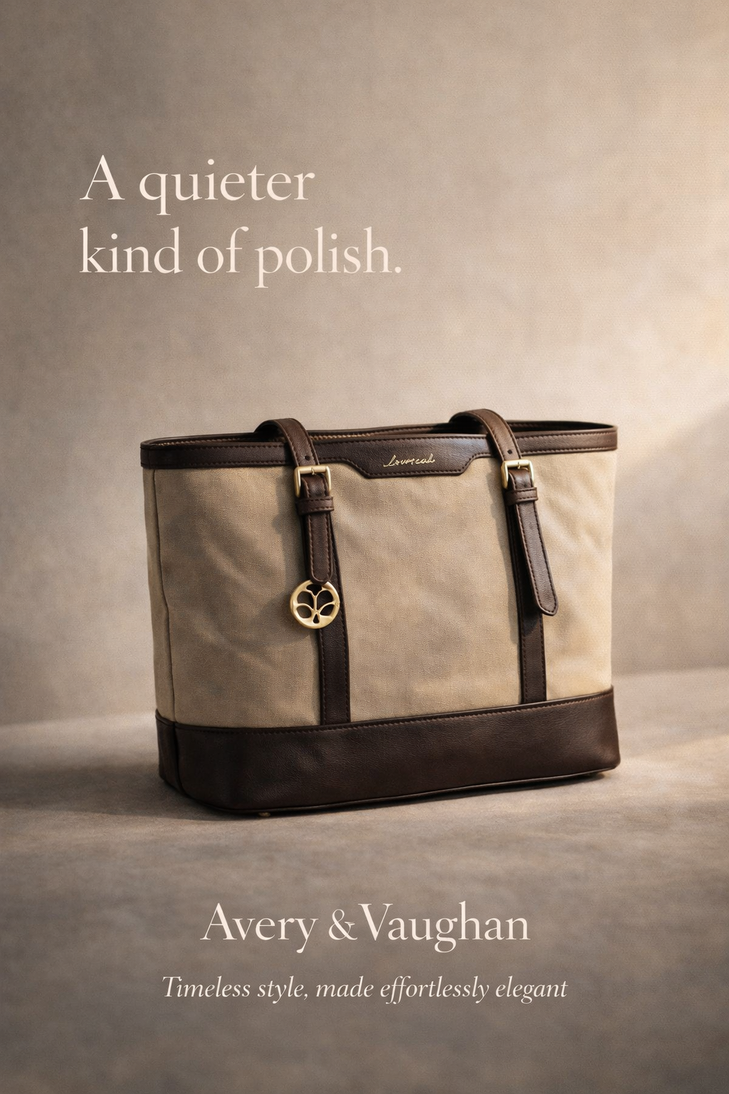Gabrielle - Structured Canvas Tote with Leather Trim