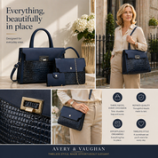 Kinsley - Navy Structured Handbag Set