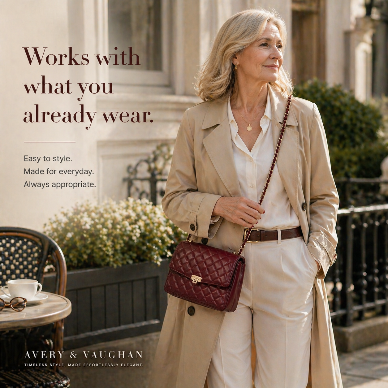 Ruby - Quilted Burgundy Shoulder Bag