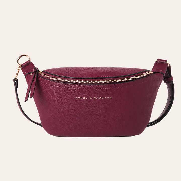 The Kensington Crescent Crossbody Bag - Berry