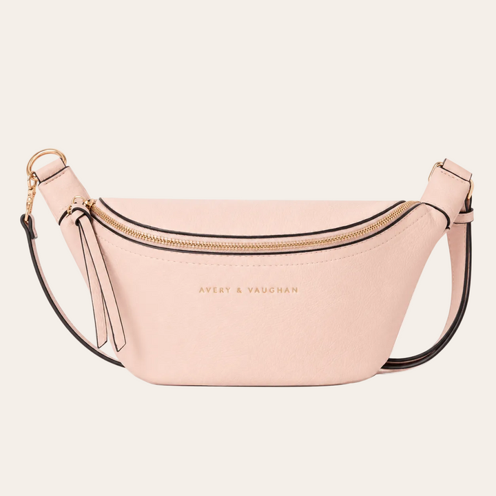 The Kensington Crescent Crossbody Bag - Blush-Saffiano