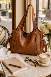 The Kensington Utility Tote – Cognac Brown Everyday Shoulder Bag