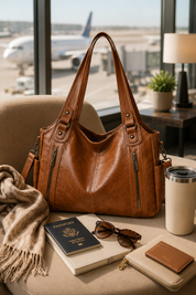 The Kensington Utility Tote – Cognac Brown Everyday Shoulder Bag