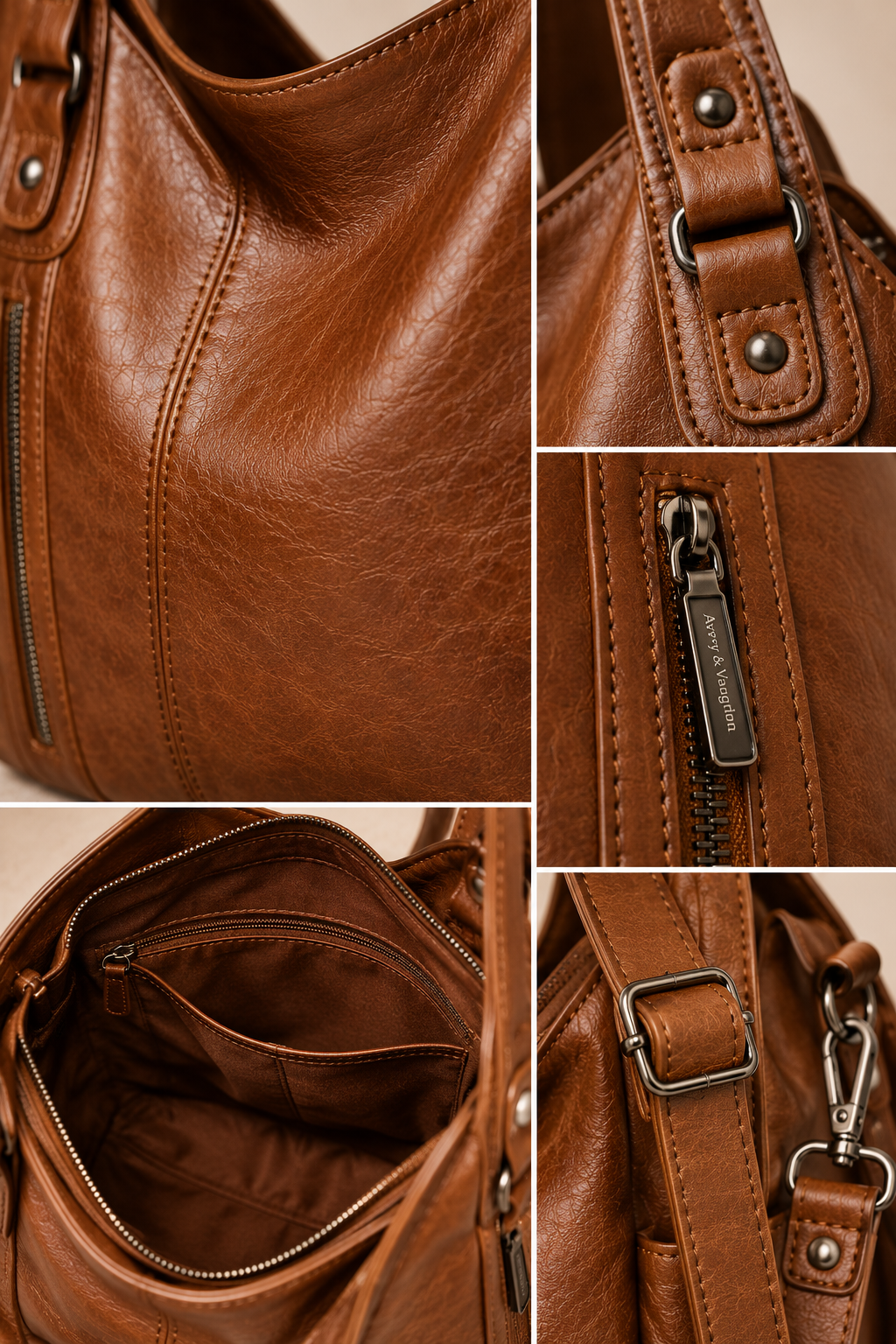 The Kensington Utility Tote – Cognac Brown Everyday Shoulder Bag