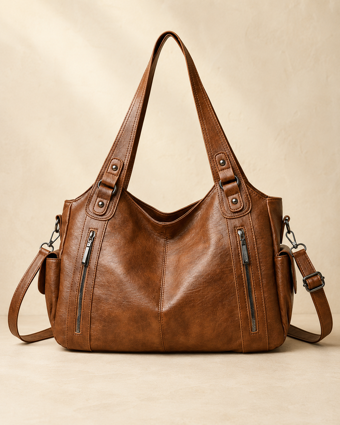 The Kensington Utility Tote – Cognac Brown Everyday Shoulder Bag