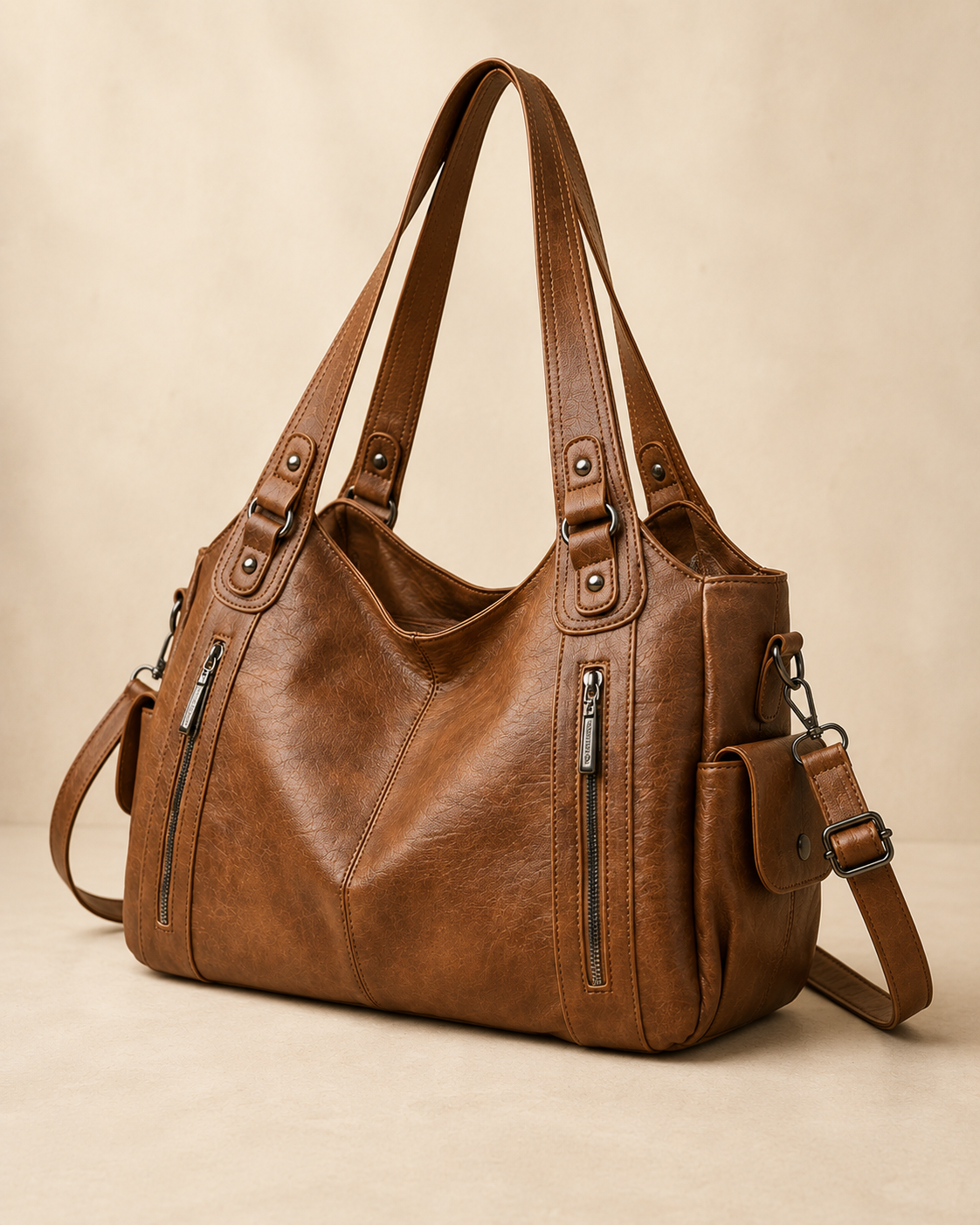 The Kensington Utility Tote – Cognac Brown Everyday Shoulder Bag