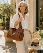 The Kensington Utility Tote – Cognac Brown Everyday Shoulder Bag