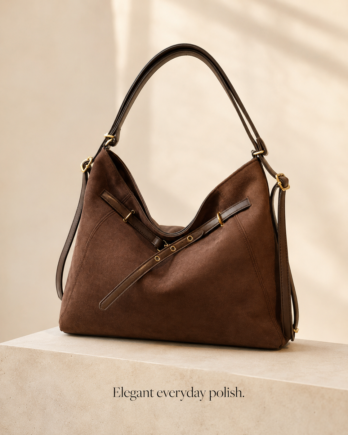 The Kensington Chocolate Shoulder Bag | Soft Structured Everyday Handbag