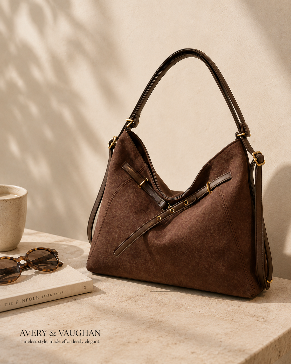 The Kensington Chocolate Shoulder Bag | Soft Structured Everyday Handbag
