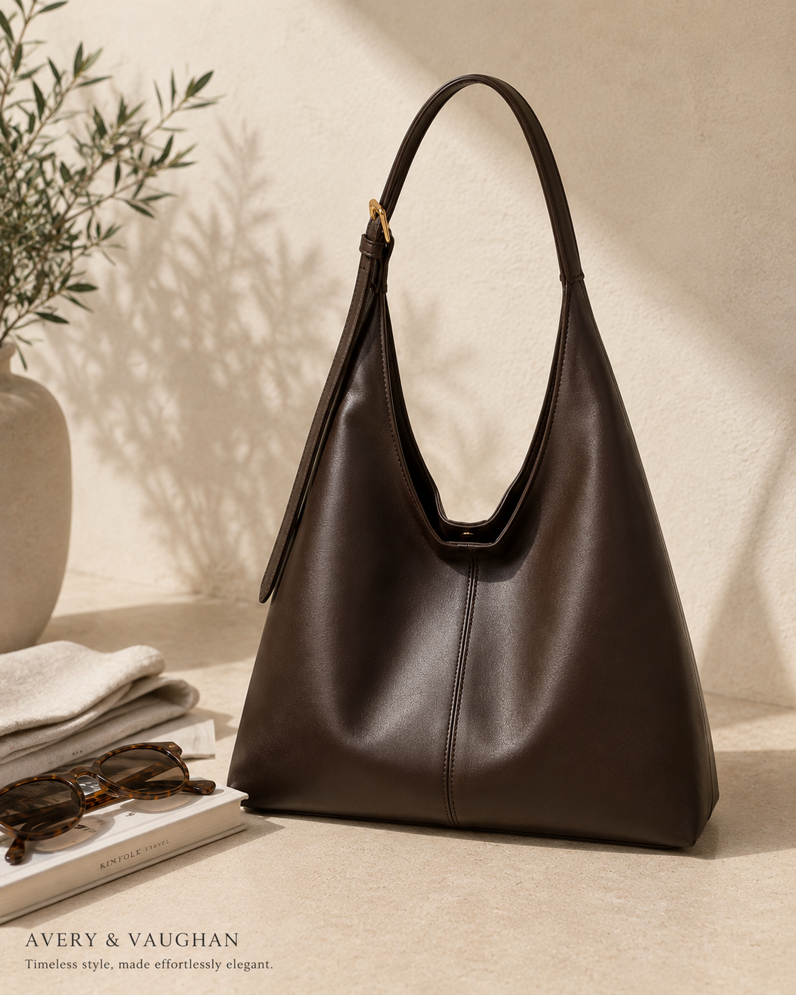The Kensington Chocolate Hobo Bag | Elegant Everyday Shoulder Bag