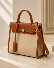 The Kensington Canvas Tote | Structured Neutral Handbag