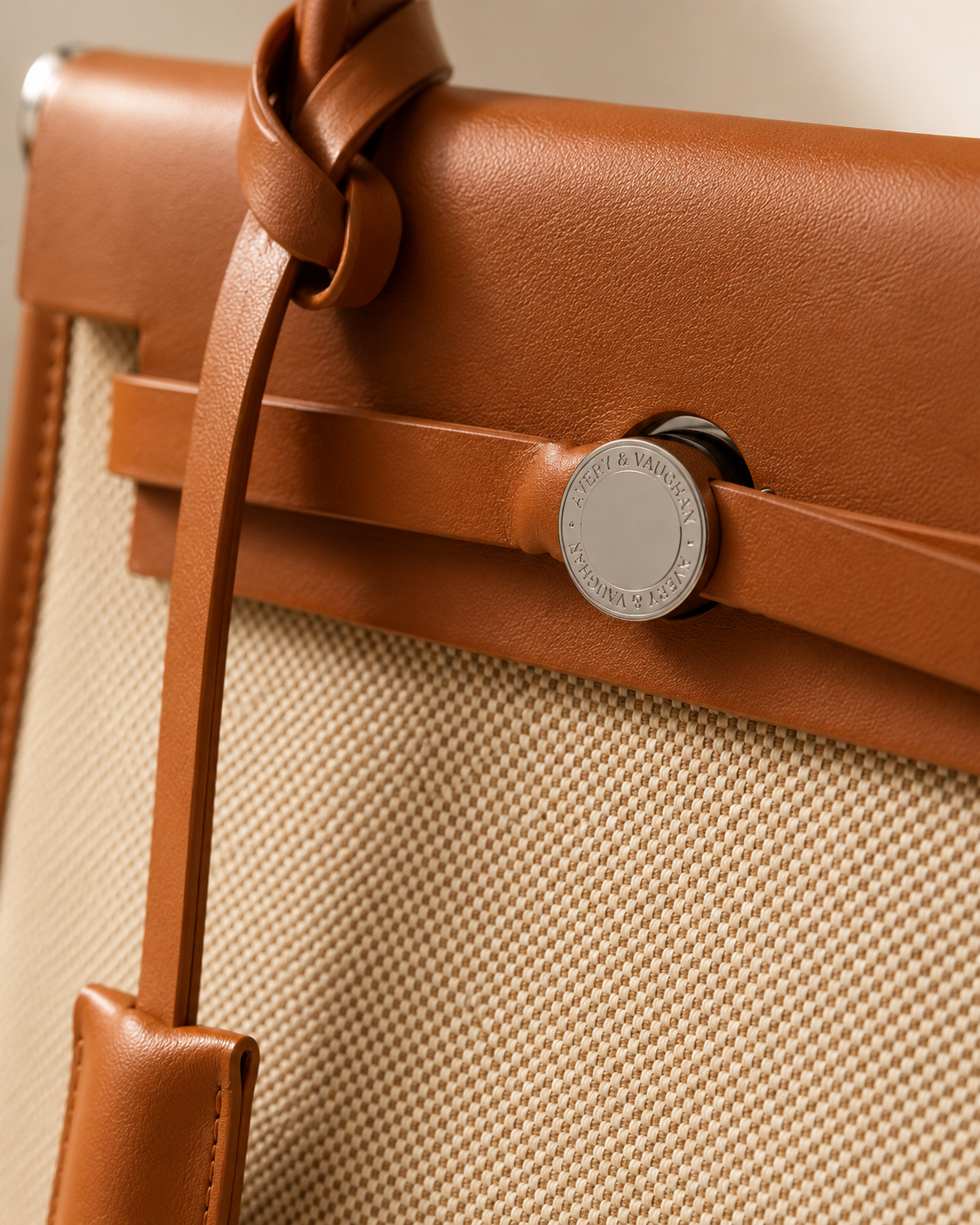 The Kensington Canvas Tote | Structured Neutral Handbag