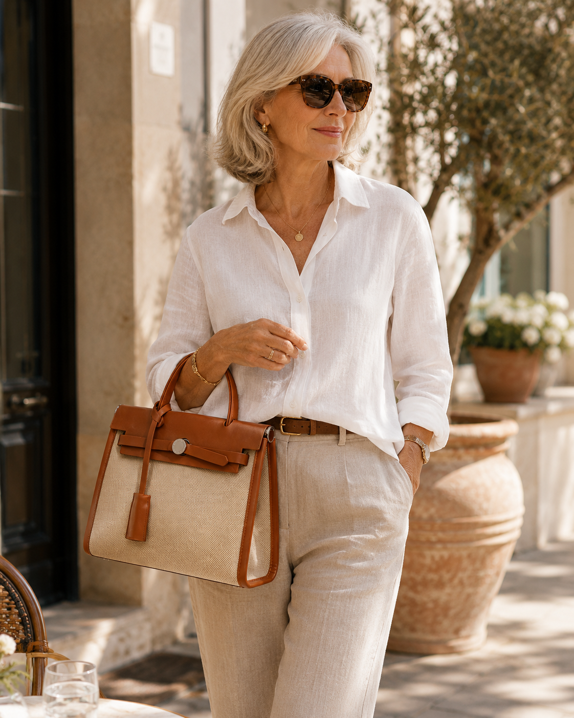 The Kensington Canvas Tote | Structured Neutral Handbag