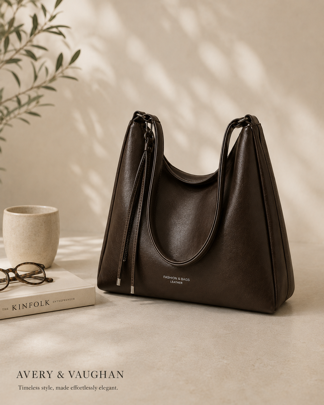 Kensington Dark Brown Shoulder Tote Bag