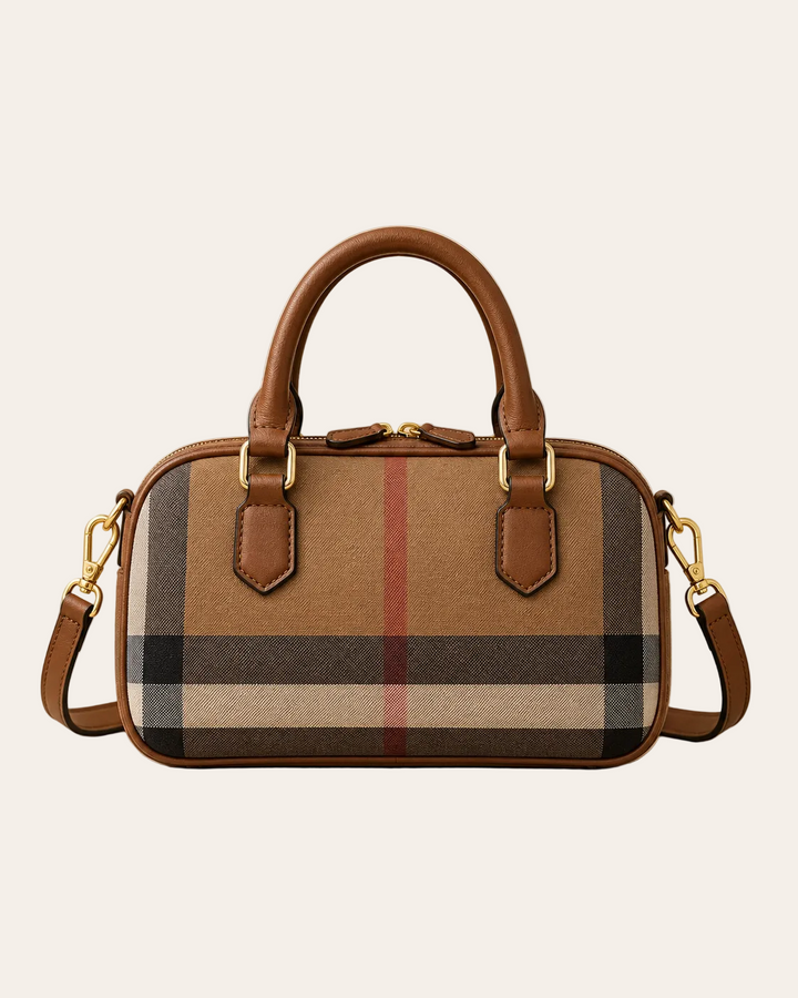 The Kensington Mini Barrel Bag – Heritage Plaid Crossbody Handbag