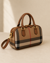 The Kensington Mini Barrel Bag – Heritage Plaid Crossbody Handbag