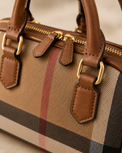 The Kensington Mini Barrel Bag – Heritage Plaid Crossbody Handbag