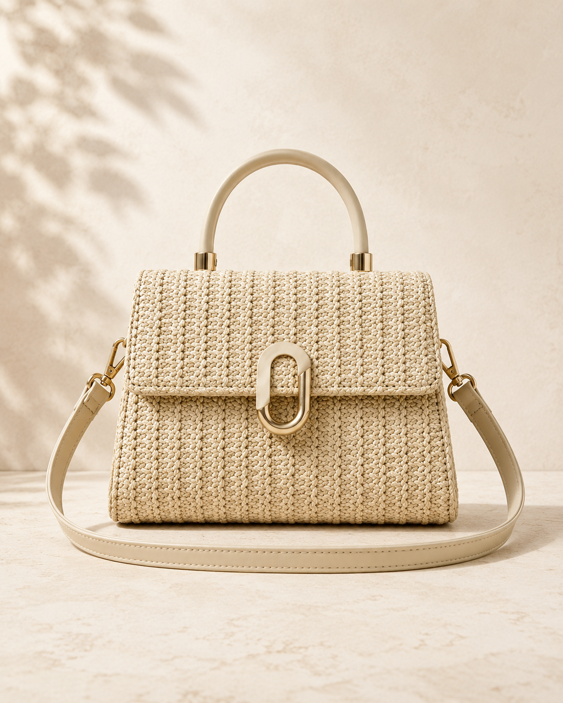 The Provence Straw Handbag | Structured Woven Top Handle Crossbody