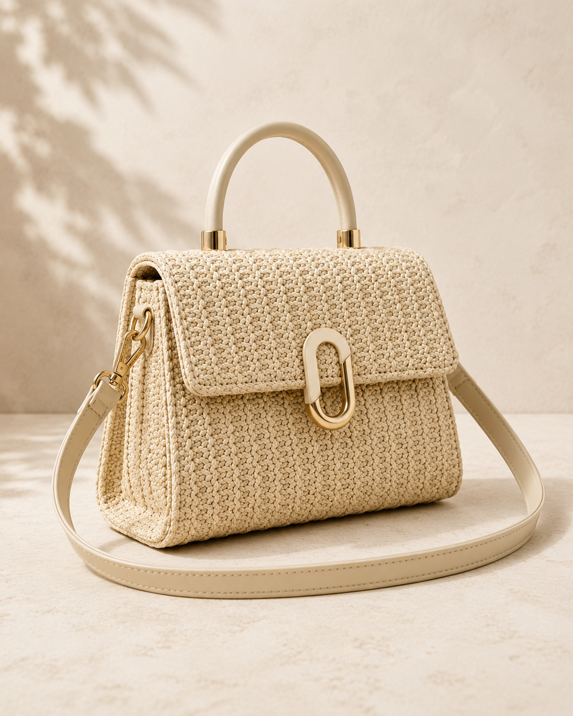 The Provence Straw Handbag | Structured Woven Top Handle Crossbody