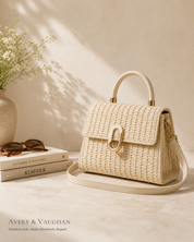 The Provence Straw Handbag | Structured Woven Top Handle Crossbody