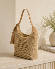 The Amalfi Woven Hobo | Natural Raffia Shoulder Bag