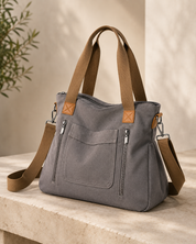 The Ashford Everyday Tote | Soft Grey Utility Shoulder Bag
