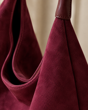 The Windsor Suede Hobo Bag – Burgundy