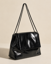 The Kensington Chain Shoulder Bag – Soft Black Everyday Handbag