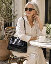 The Kensington Chain Shoulder Bag – Soft Black Everyday Handbag