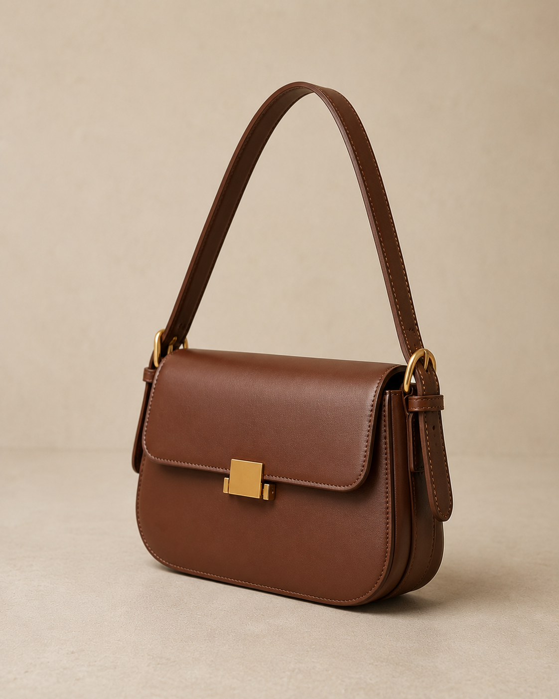 The Cambridge Shoulder Bag – Cognac Brown Structured Handbag