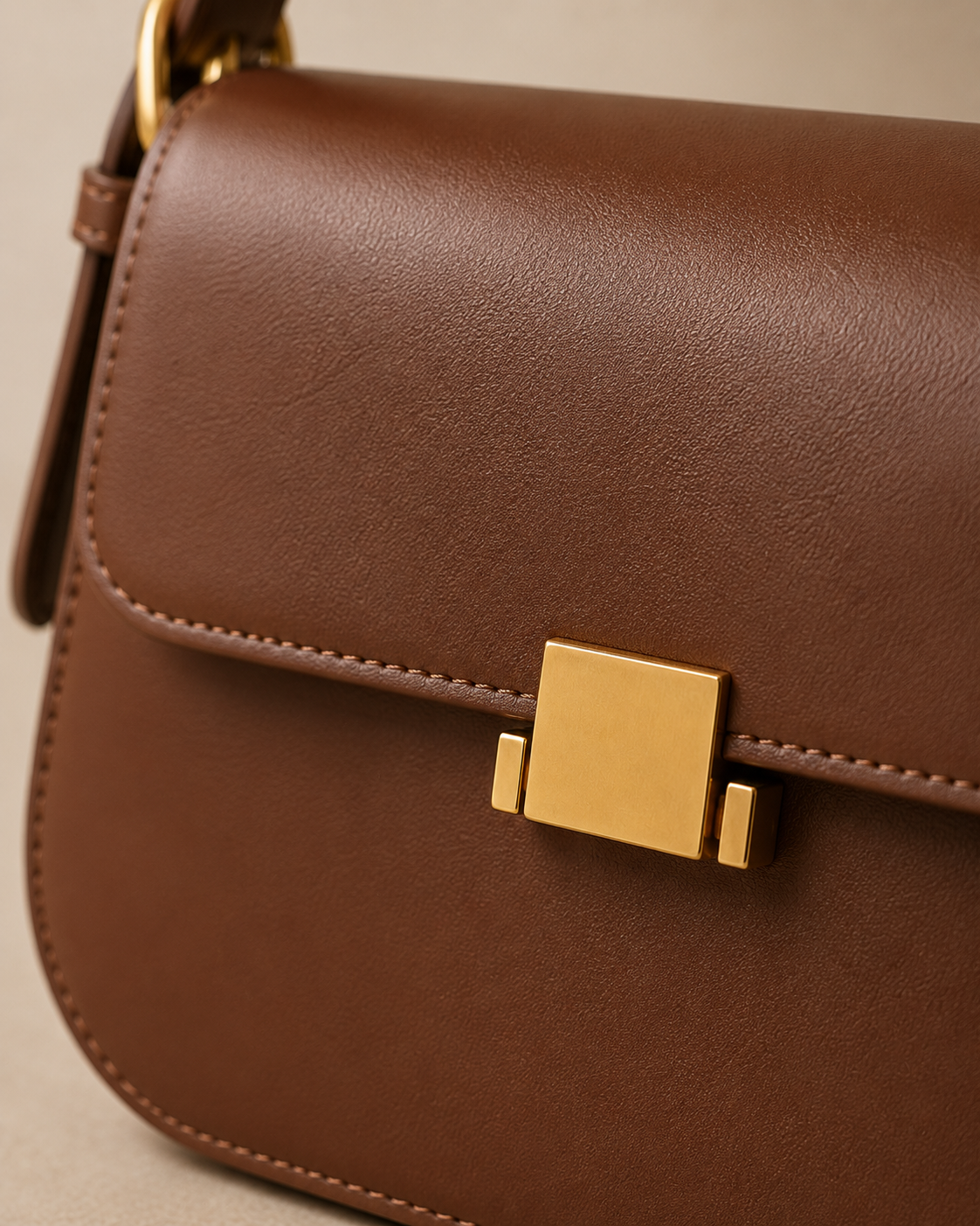 The Cambridge Shoulder Bag – Cognac Brown Structured Handbag