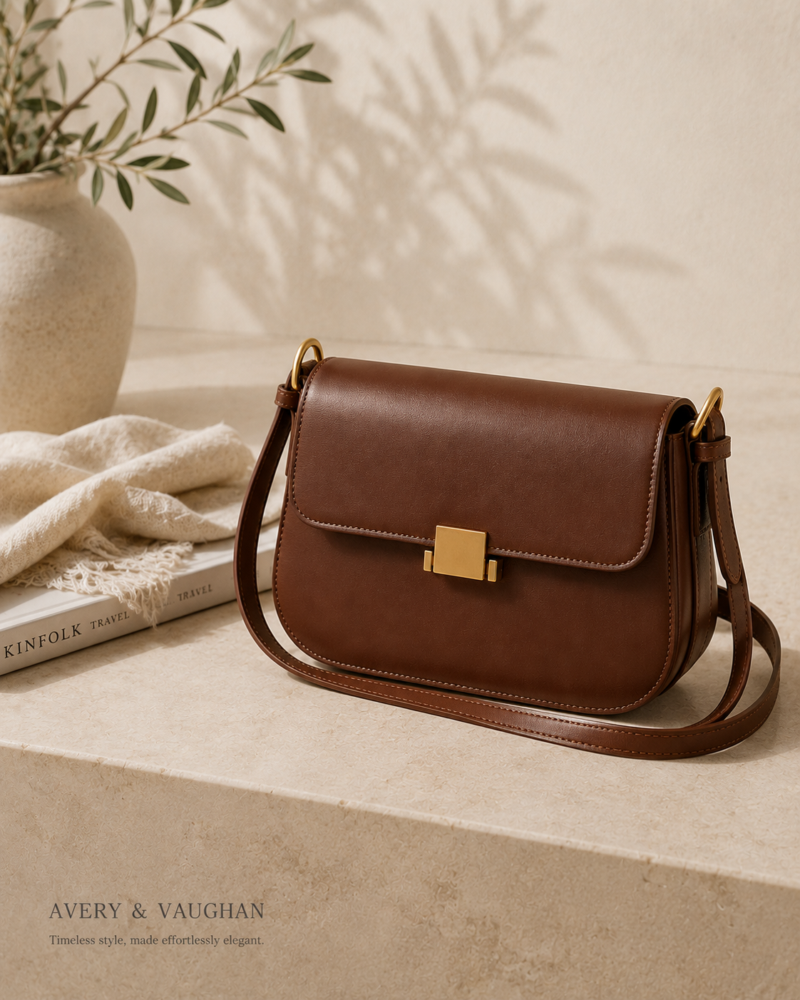 The Cambridge Shoulder Bag – Cognac Brown Structured Handbag