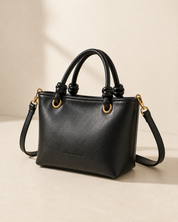 The Mayfair Mini Tote | Elegant Black Structured Handbag