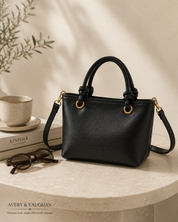 The Mayfair Mini Tote | Elegant Black Structured Handbag