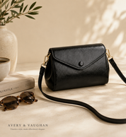 The Kensington Envelope Crossbody – Timeless Black Crossbody Bag