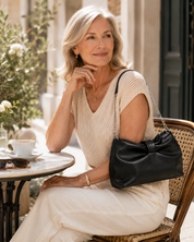 The Kensington Bow Clutch | Elegant Black Shoulder Bag