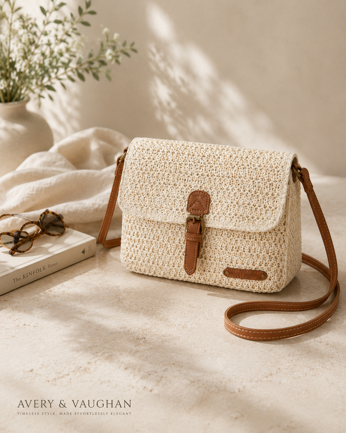 The Amalfi Raffia Crossbody – Woven Summer Crossbody Bag