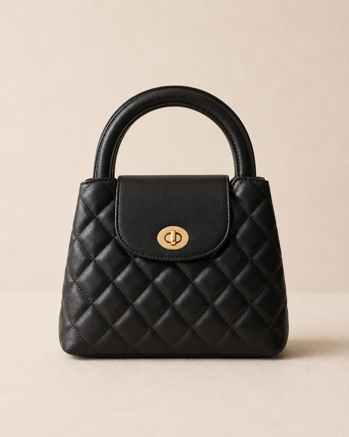 The Kensington Quilted Top Handle Bag | Elegant Structured Handbag