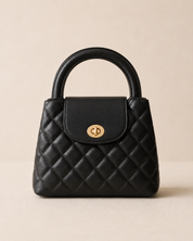 The Kensington Quilted Top Handle Bag | Elegant Structured Handbag