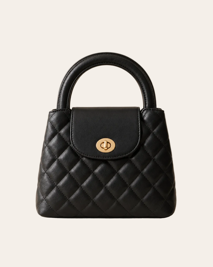 The Kensington Quilted Top Handle Bag | Elegant Structured Handbag