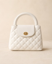 The Kensington Quilted Top Handle Bag | Elegant Structured Handbag