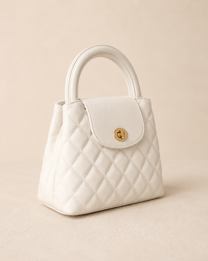 The Kensington Quilted Top Handle Bag | Elegant Structured Handbag