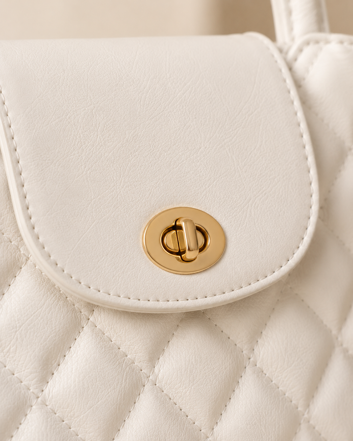The Kensington Quilted Top Handle Bag | Elegant Structured Handbag