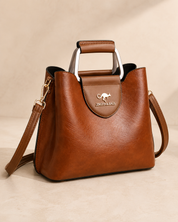 The Kensington Cognac Top Handle Bag | Elegant Everyday Handbag