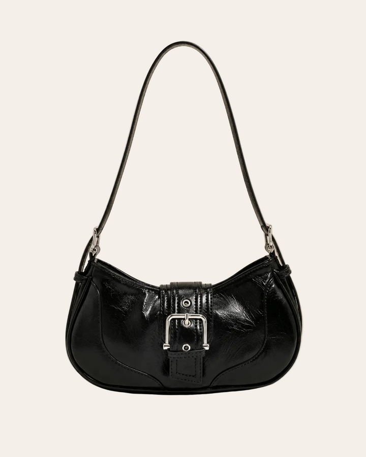 Kensington Buckle Shoulder Bag – Black