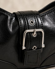 Kensington Buckle Shoulder Bag – Black