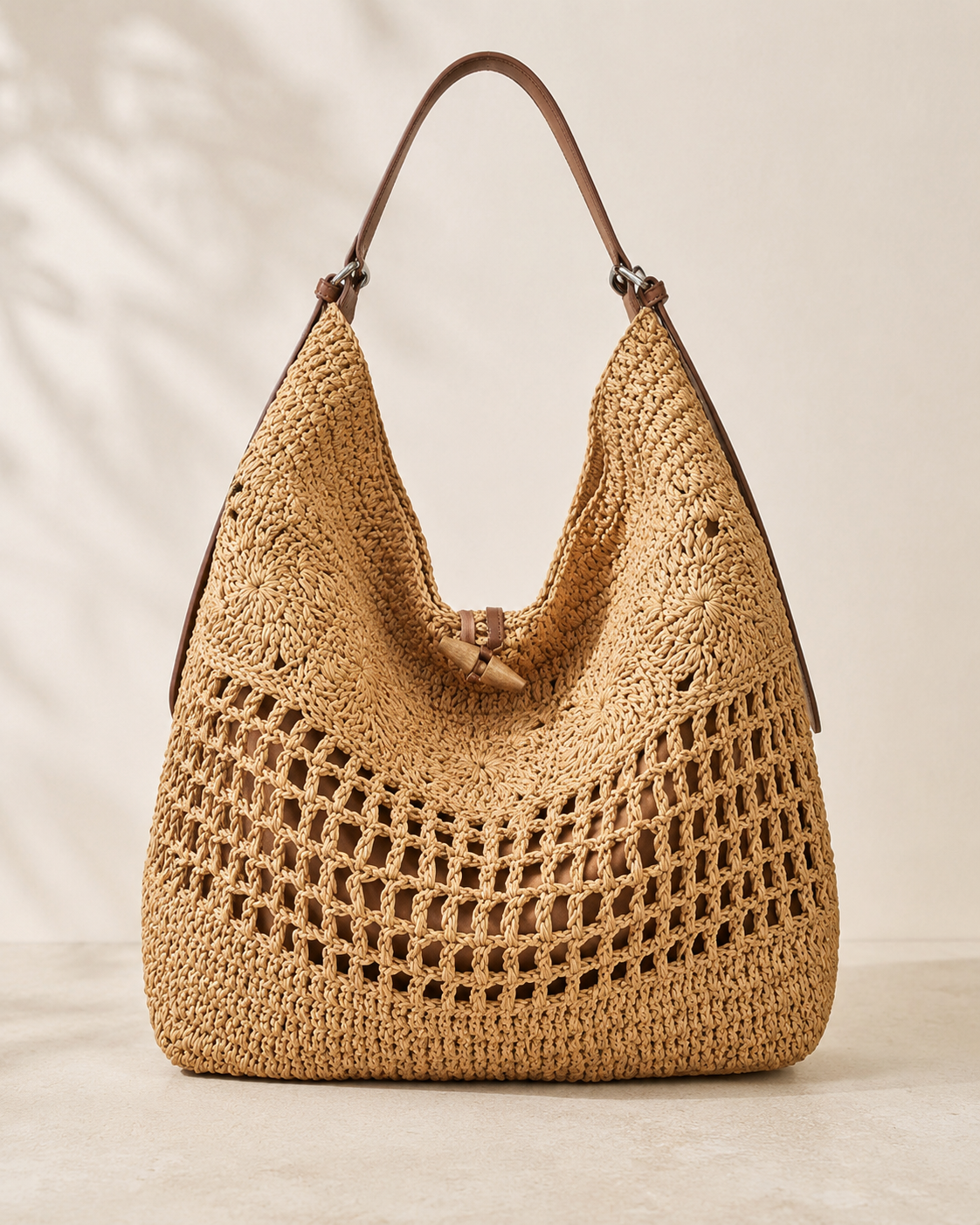 The Capri Woven Carryall | Natural Raffia-Style Shoulder Tote
