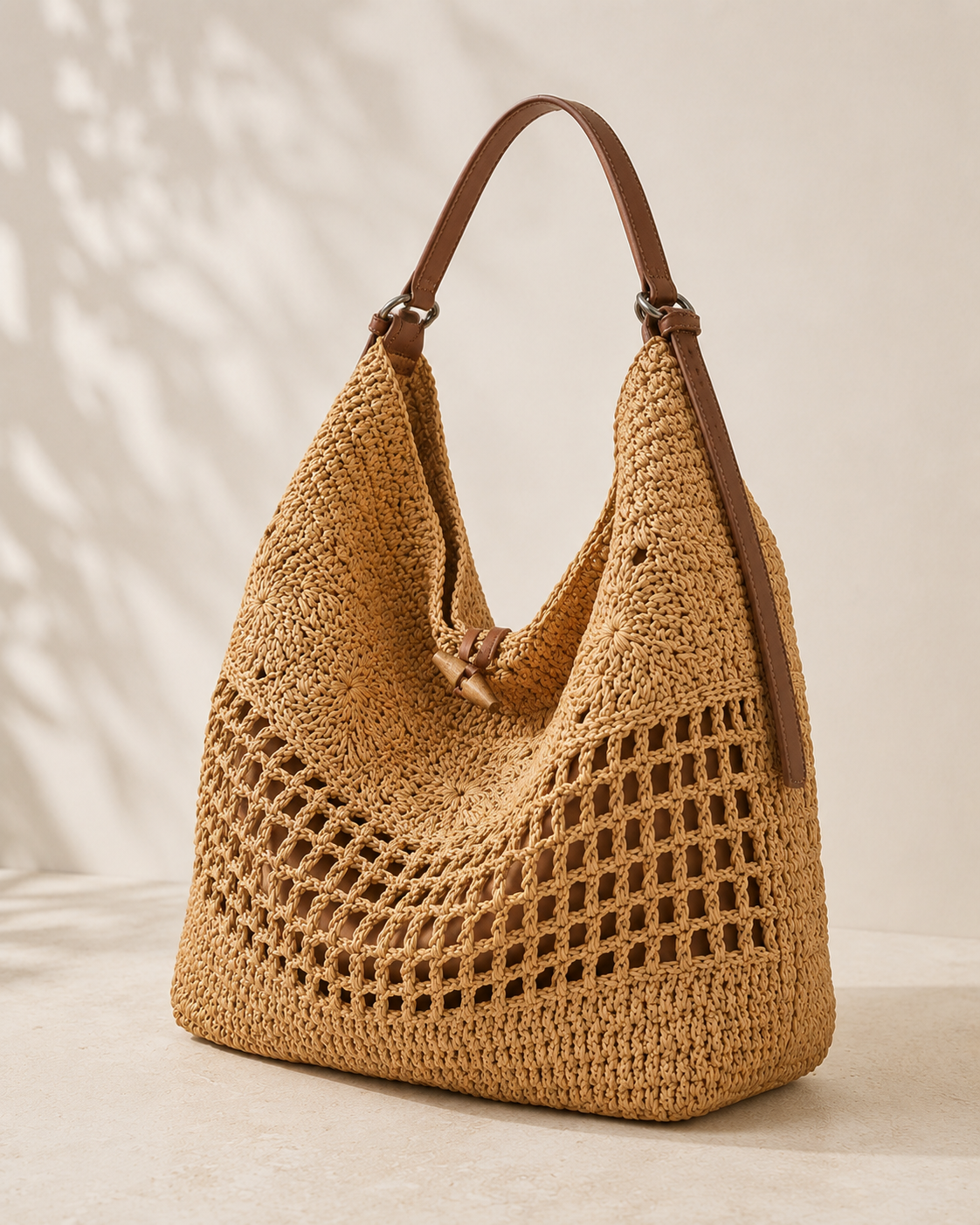 The Capri Woven Carryall | Natural Raffia-Style Shoulder Tote